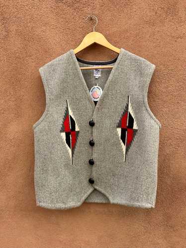 Gray Ortegas Hand Loomed Wool Chimayo Vest, Size 4