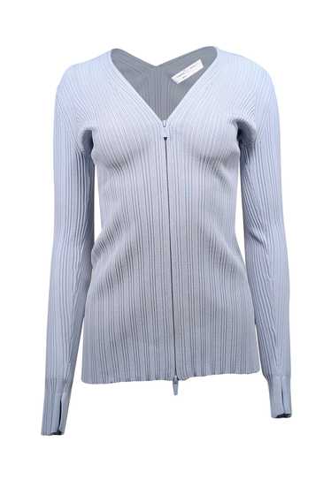 Proenza Schouler - Light Blue Ribbed Knit Zip-Up C