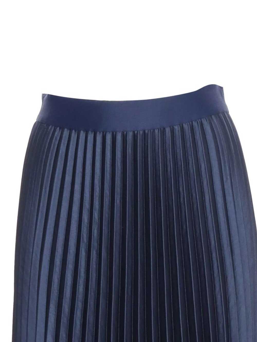 Product Details MaxMara Navy Pleated Satin Midi S… - image 5