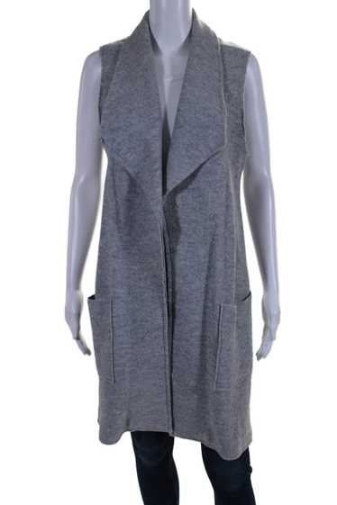 Tahari Womens Wool Open Front Sleeveless Vest Jack