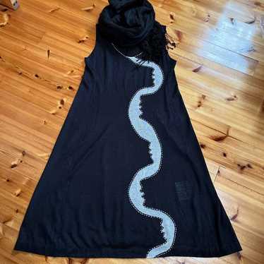 Sybilla Black Knit Sleeveless Dress M - image 1