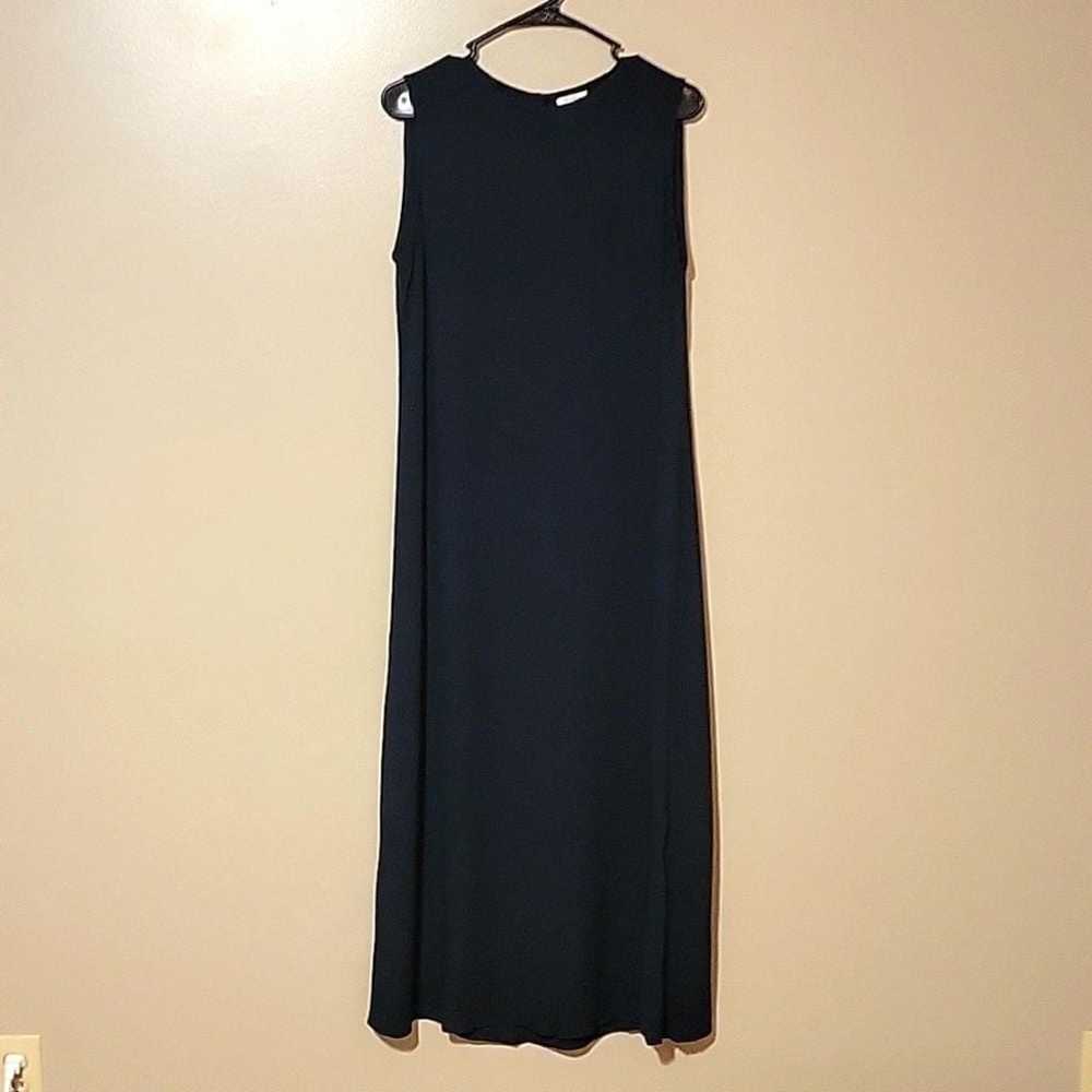 Eileen Fisher Silk Overlay Maxi Navy Blue Women's… - image 1