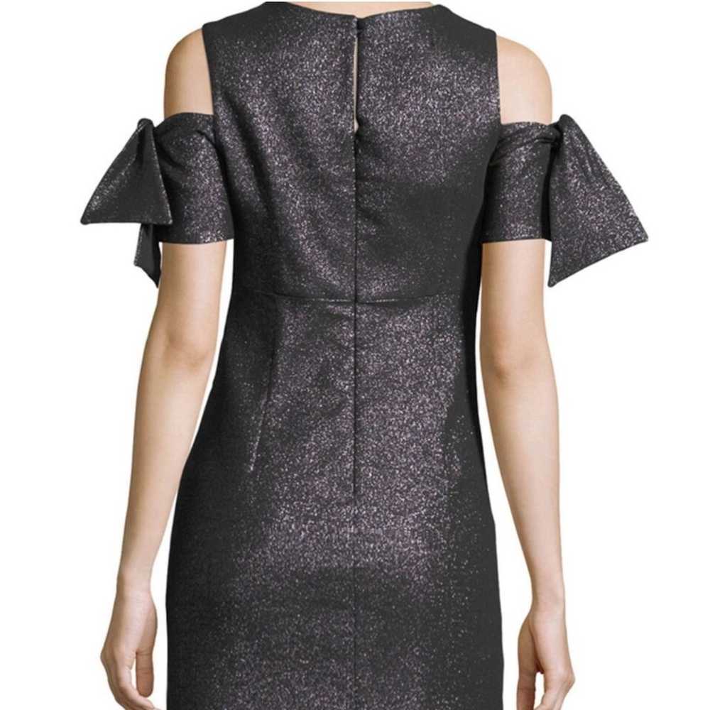 Milly Black Cocktail Cold Shoulder Metallic Mini … - image 2