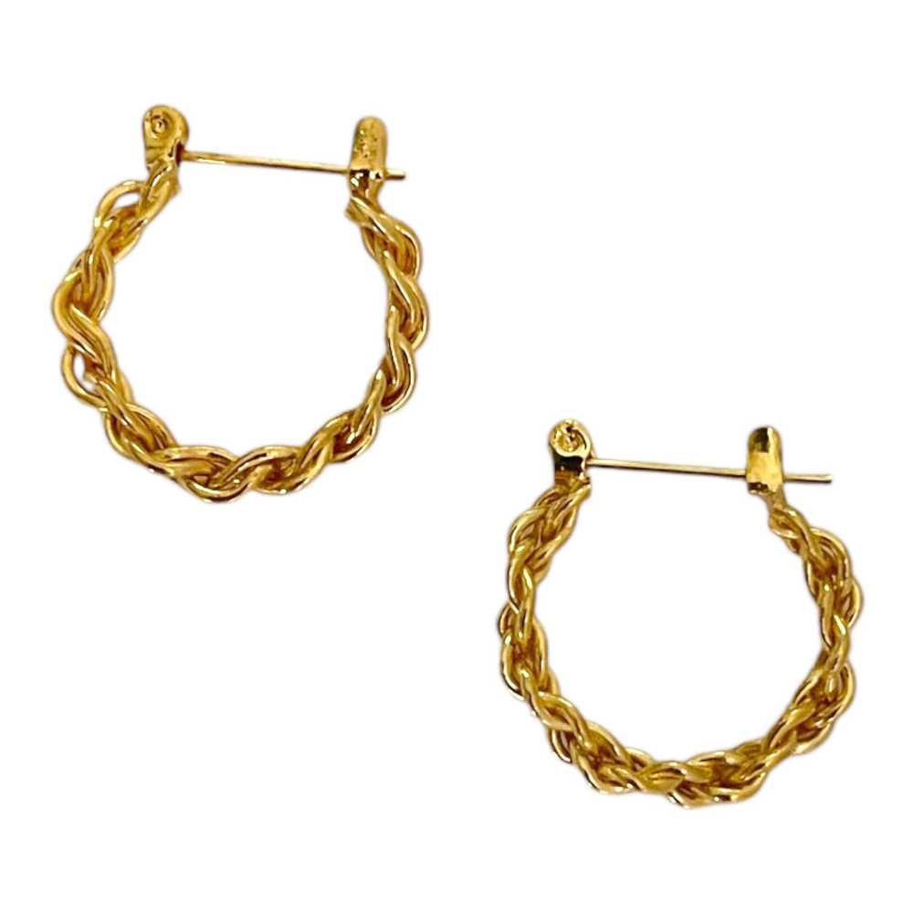 Triple Twist Rope Hoop Earrings - Deadstock - image 1