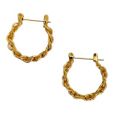 Triple Twist Rope Hoop Earrings - Deadstock - image 1