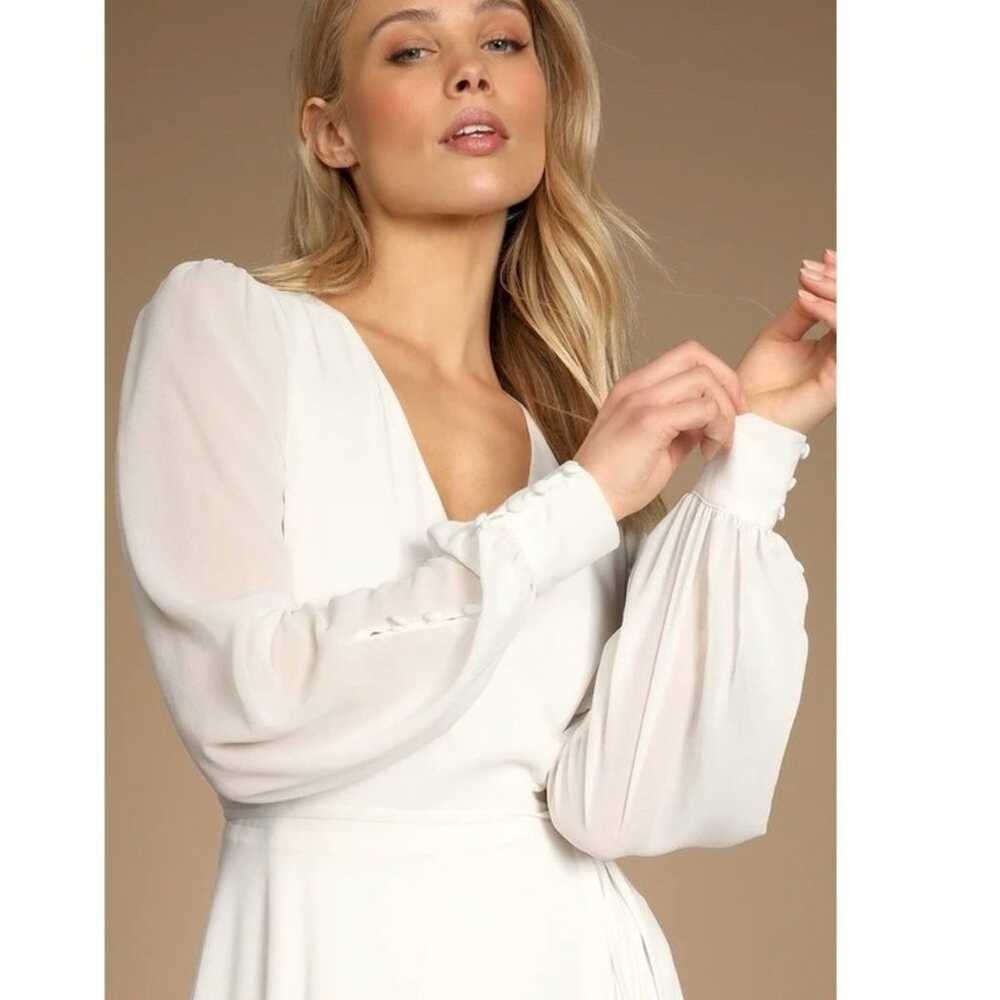 White My Whole Heart Long Sleeve LuLu's Wrap Dres… - image 2