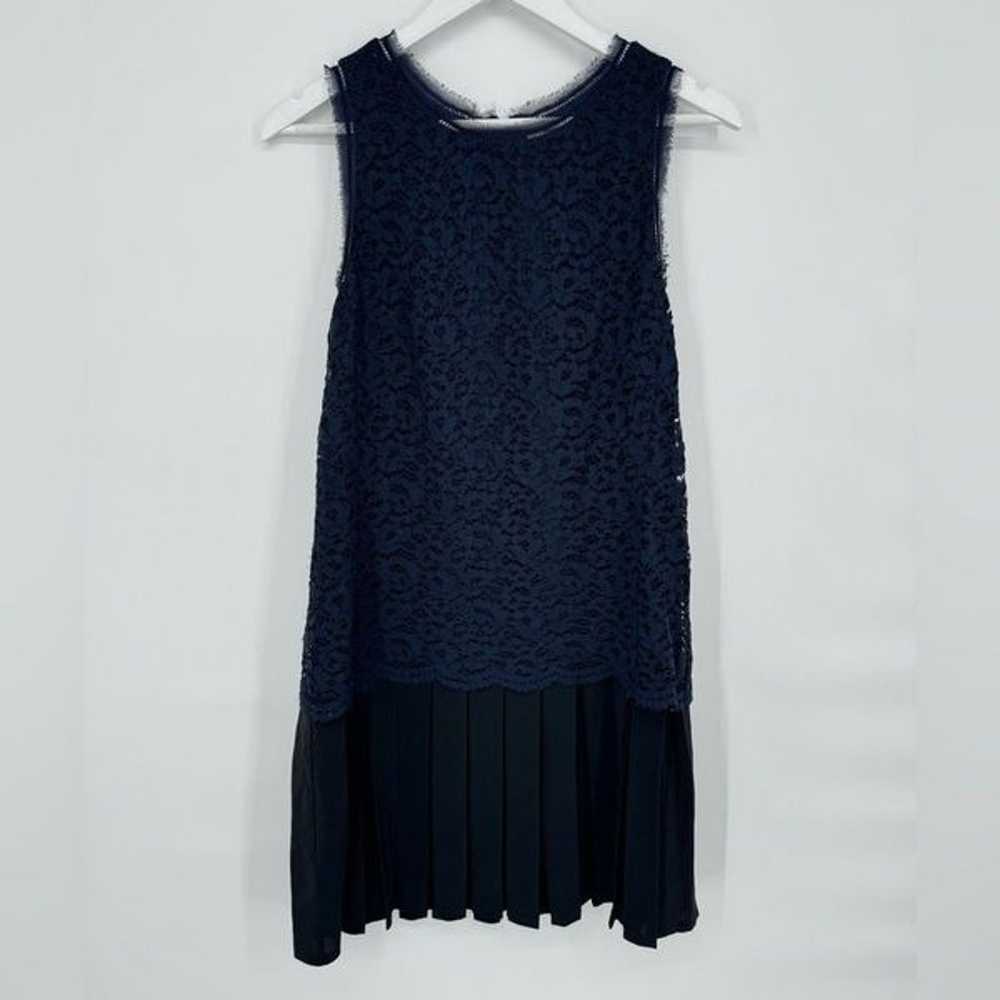 Rebecca Taylor Mixed Media Sleeveless Dress Navy … - image 6