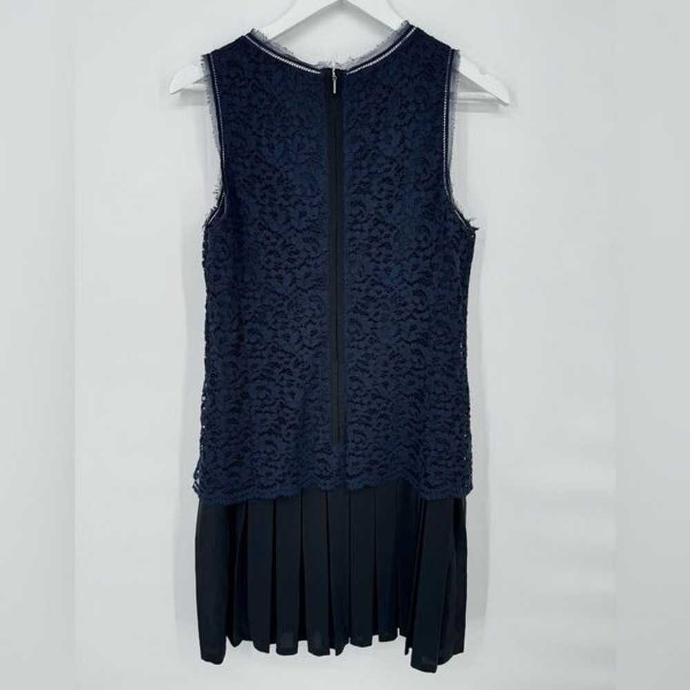 Rebecca Taylor Mixed Media Sleeveless Dress Navy … - image 7