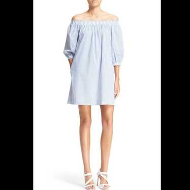 TRINA TURK Neville Stripe Off the Shoulder Dress