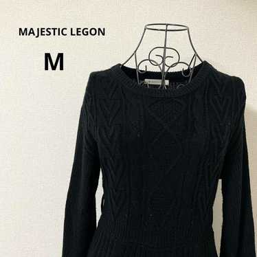 ♡Majestic Legon♡ Long Sleeve Knit Flare Dress Rib 