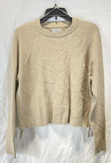 NWT Flx Womens Brown Crew Neck Knitted Side Zip Pu