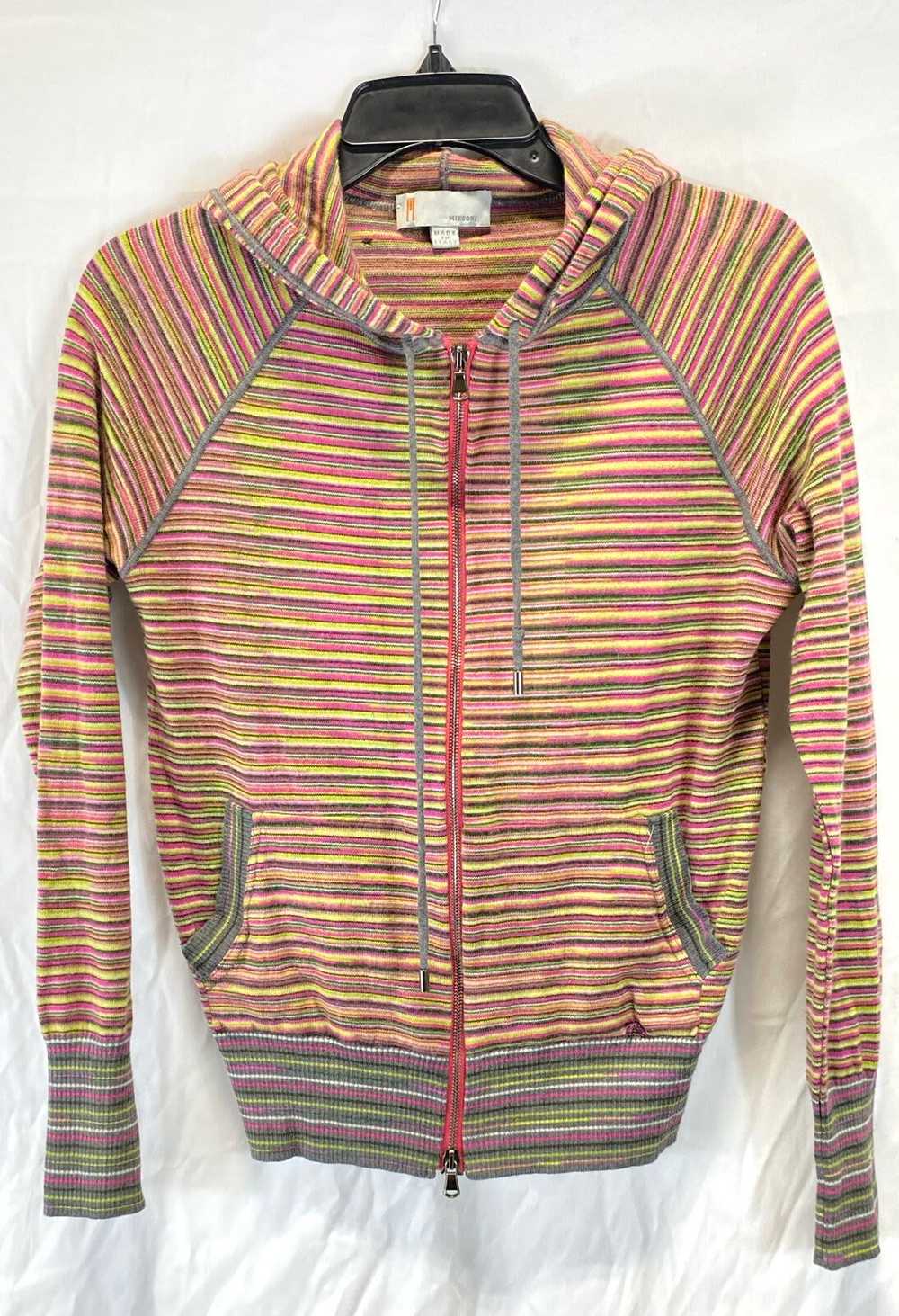 Missoni Multicolor Striped Hoodie Sweater - Size … - image 1