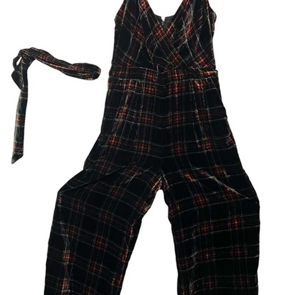 J. Crew Womens Velour Black Plaid Romper/jumpsuit… - image 2