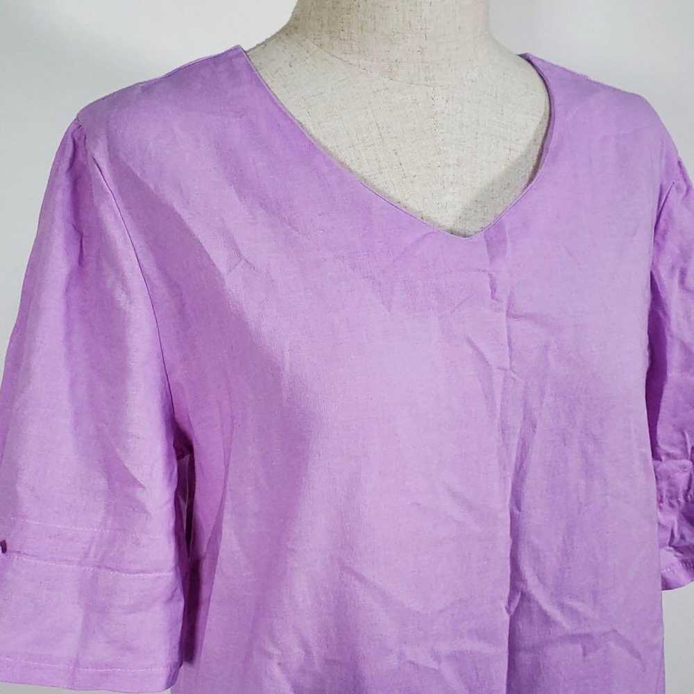 Ladies' Long Dress, Size S, Linen, Pink, Purple, … - image 2