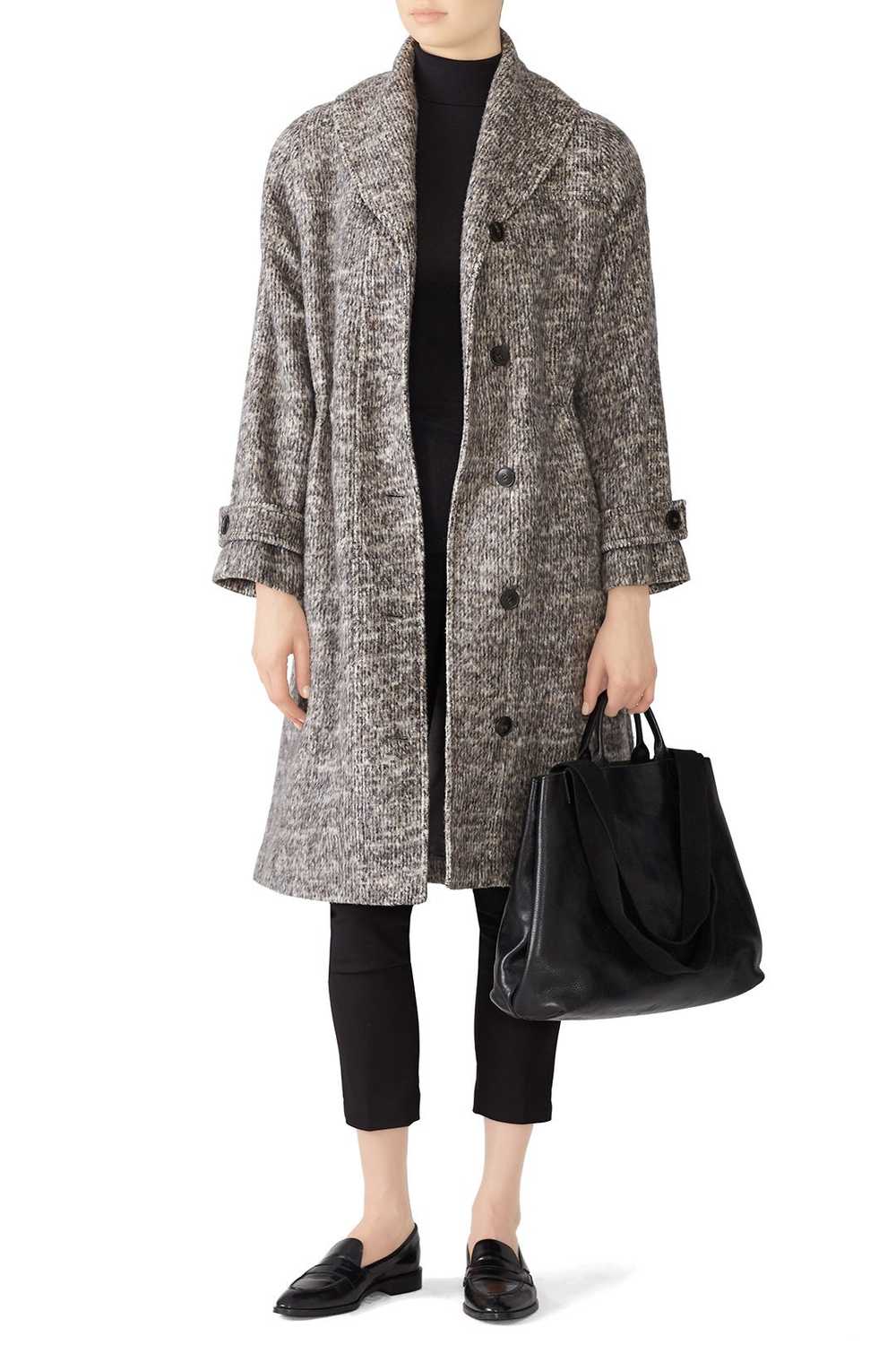 HALSTON Grey Marled Coat - image 1