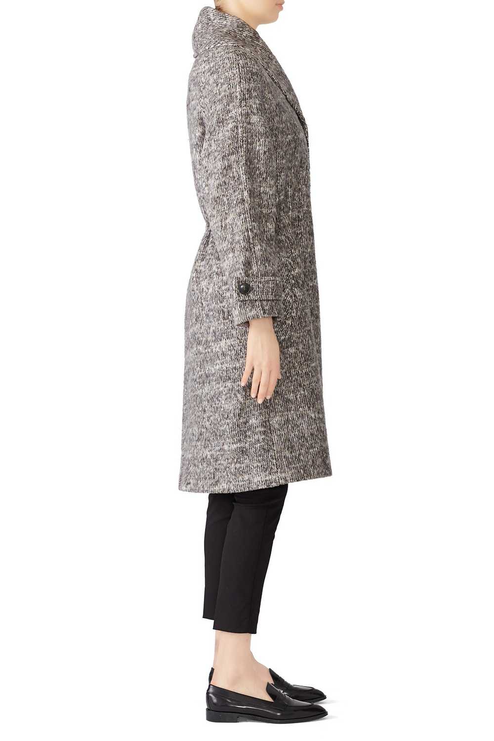 HALSTON Grey Marled Coat - image 3