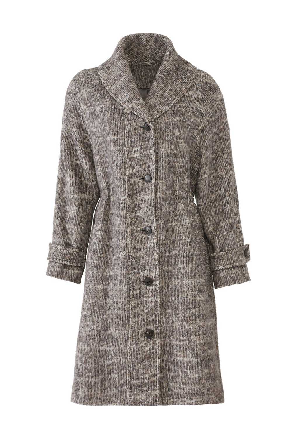 HALSTON Grey Marled Coat - image 4