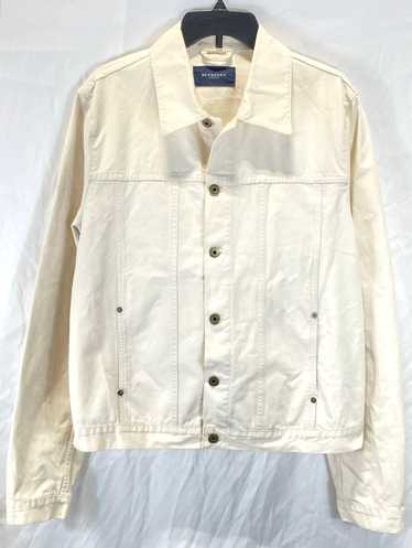 Burberry White Denim Jacket - Size Large