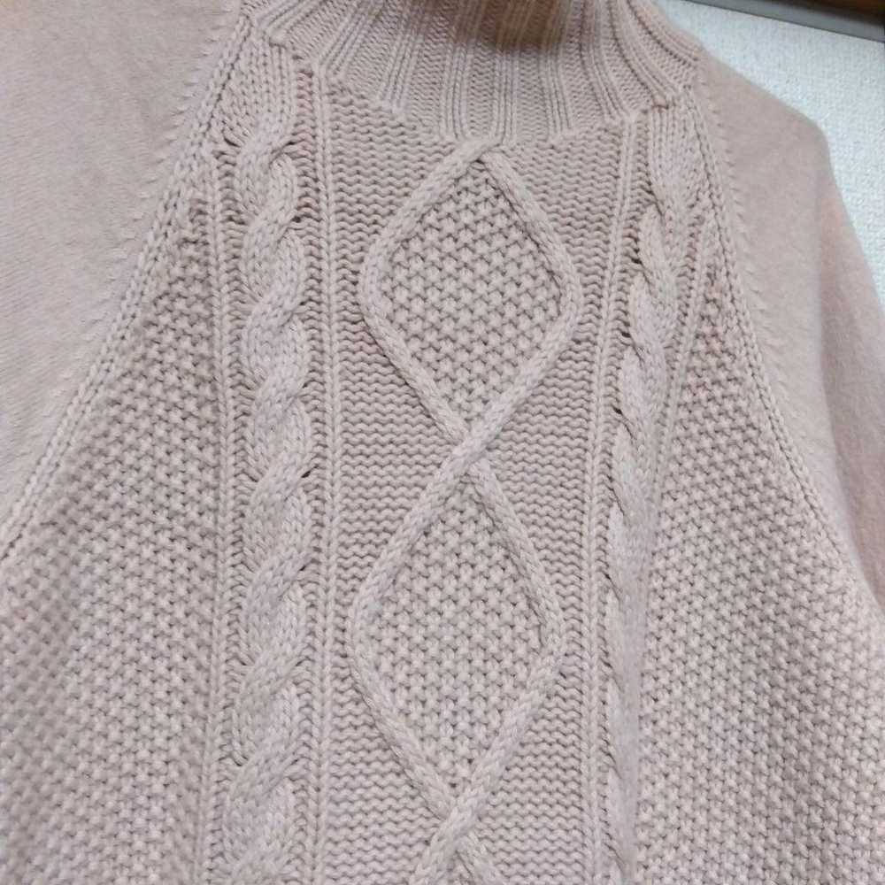 Theory Mock Neck Knit Dress Pink Beige S - image 3