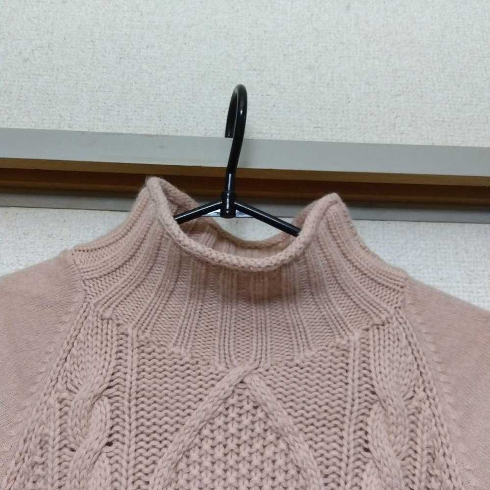 Theory Mock Neck Knit Dress Pink Beige S - image 4