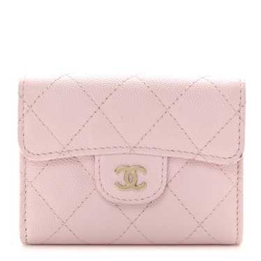 CHANEL Caviar Quilted Flap Card Holder Wallet Ligh