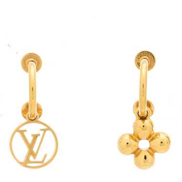 LOUIS VUITTON Brass Blooming Earrings Gold