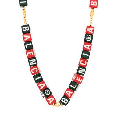 GUCCI X BALENCIAGA Resin Symbols Necklace Green R… - image 1