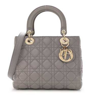 CHRISTIAN DIOR Lambskin Cannage Medium Lady Dior … - image 1