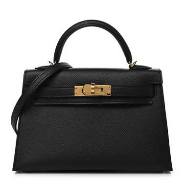 HERMES Epsom Mini Kelly Sellier 20 Black