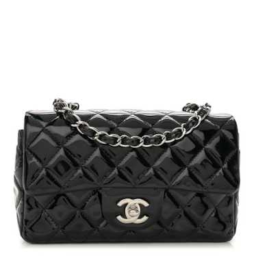 CHANEL Patent Calfskin Quilted Mini Rectangular Fl