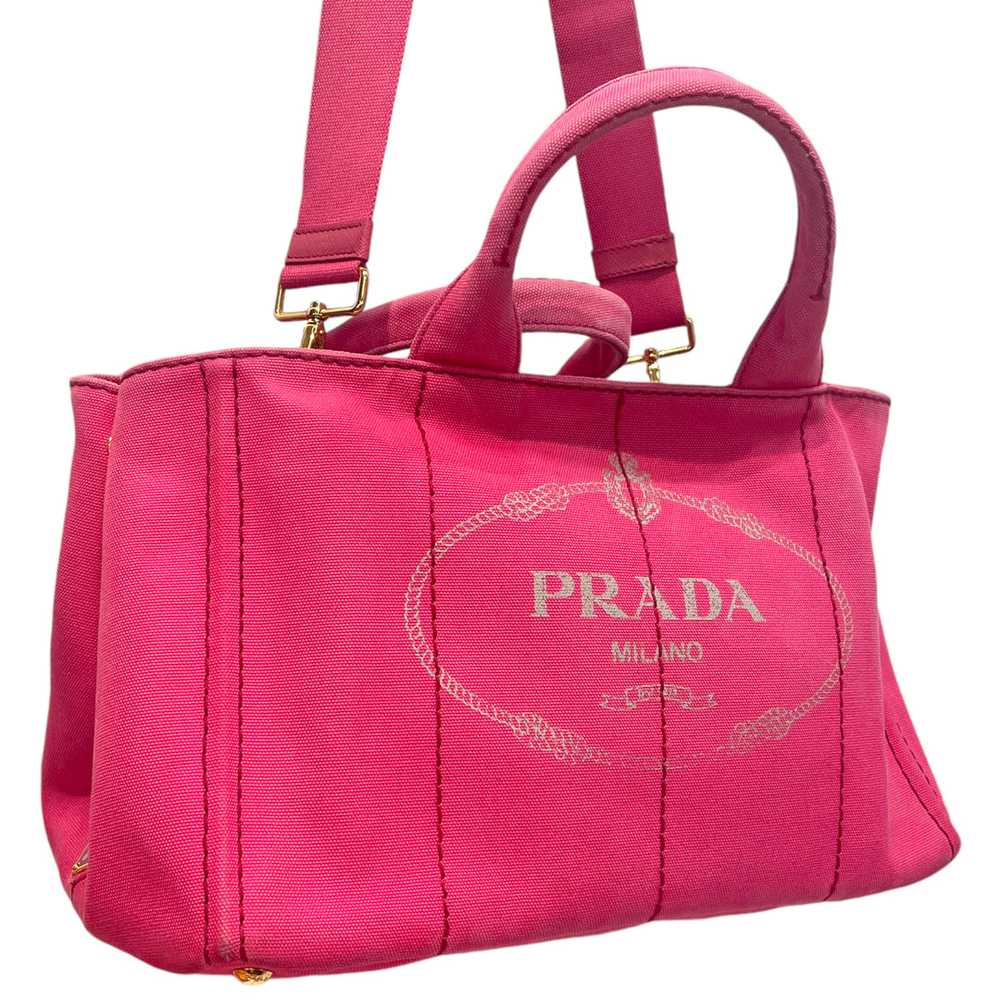 PRADA/Tote Bag[PO]/Pink/Cotton/Canapa Logo Tote - image 3