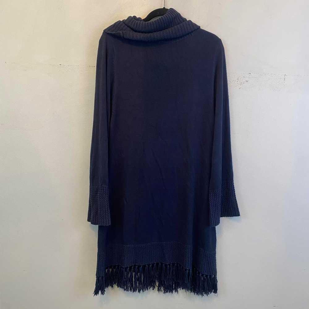 SOFT SURROUNDINGS navy fringe turtleneck sweater … - image 5