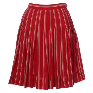 Vtg 60s CHANEL Silk Pleated High Waist Mini Skirt… - image 1