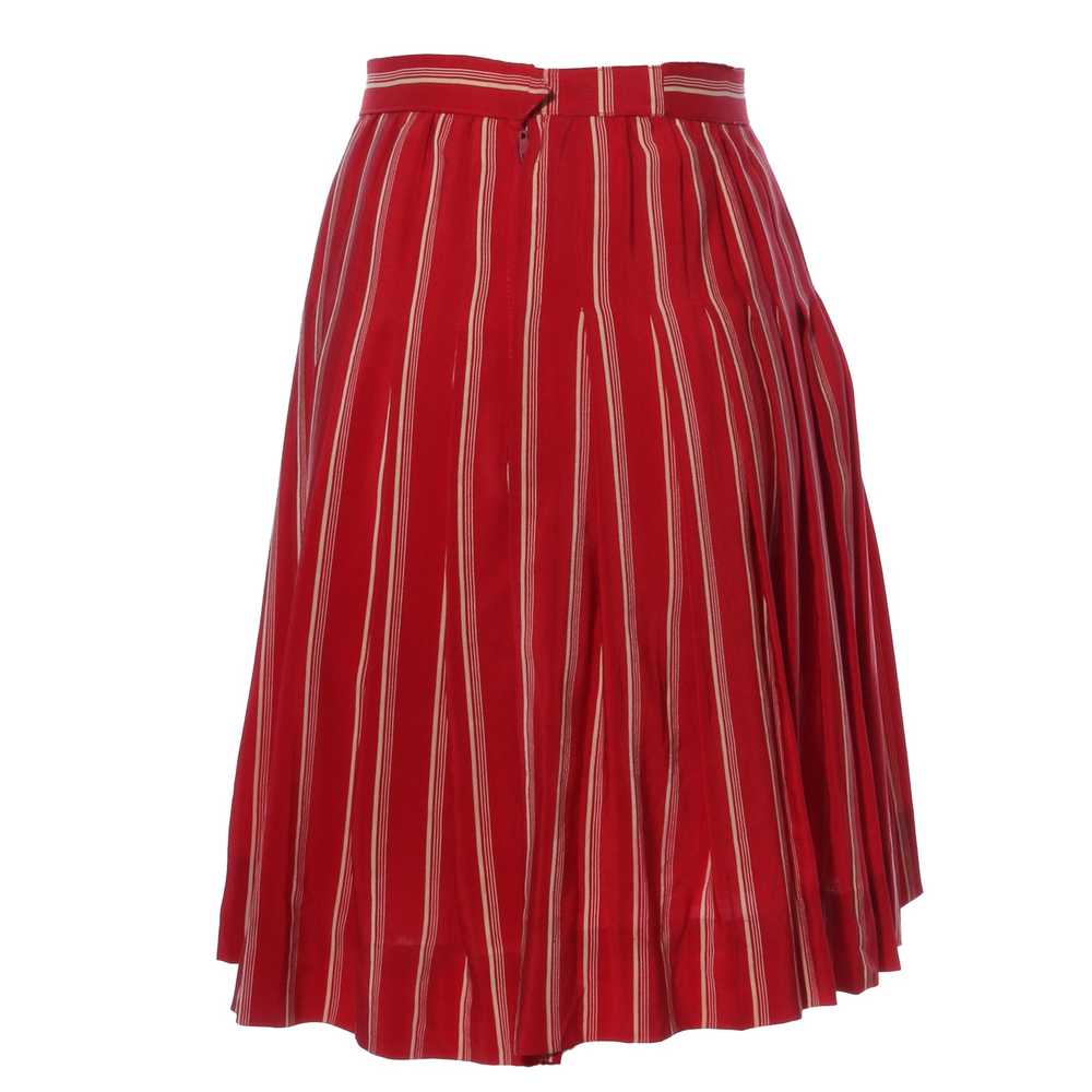 Vtg 60s CHANEL Silk Pleated High Waist Mini Skirt… - image 2