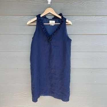 Kate Spade navy 100% linen shift dress