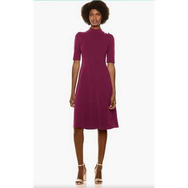 Donna Morgan Purple High Neck Flare Dress - image 1