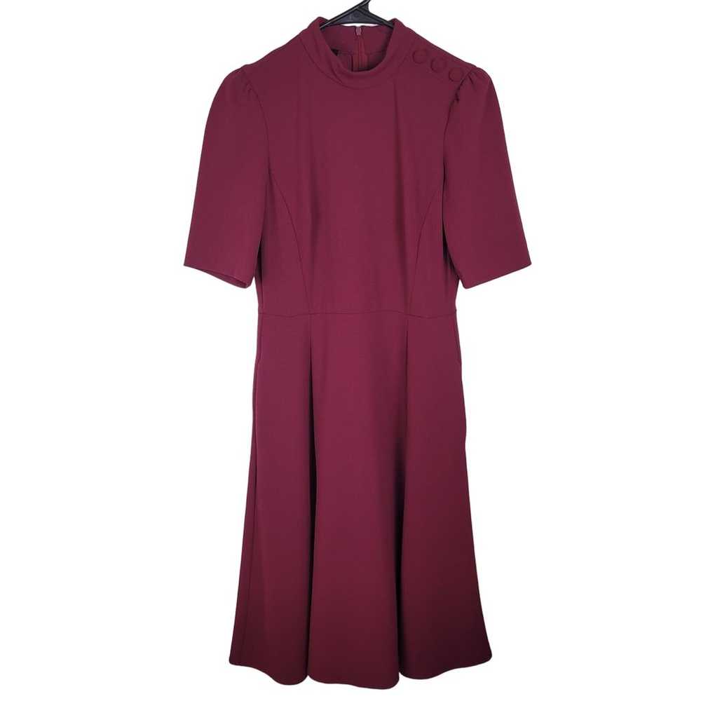 Donna Morgan Purple High Neck Flare Dress - image 2