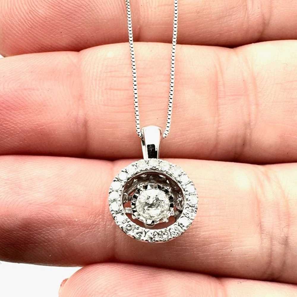 Womens Necklace 14K White Gold Diamond Twinkle Sp… - image 2