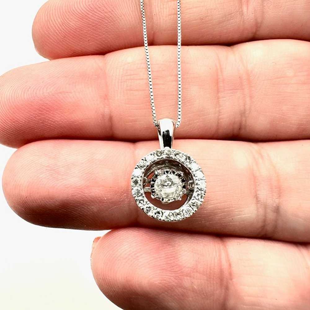 Womens Necklace 14K White Gold Diamond Twinkle Sp… - image 3