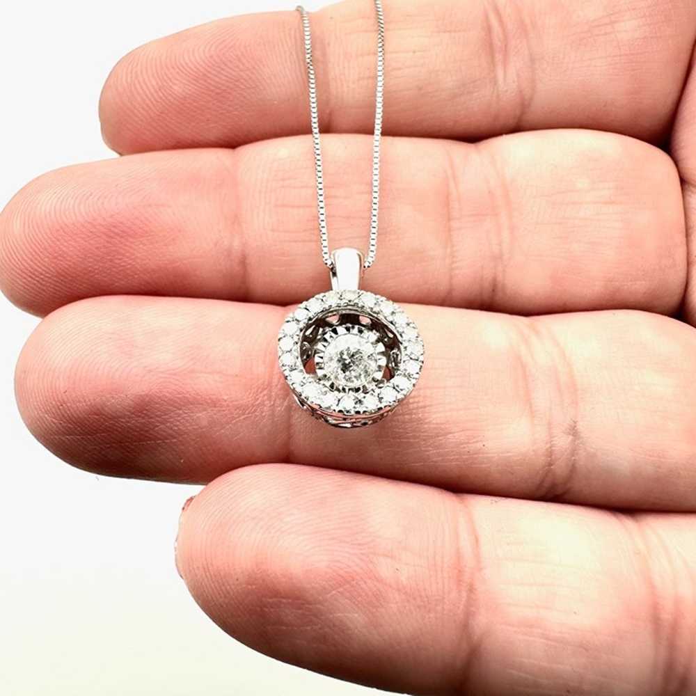 Womens Necklace 14K White Gold Diamond Twinkle Sp… - image 5