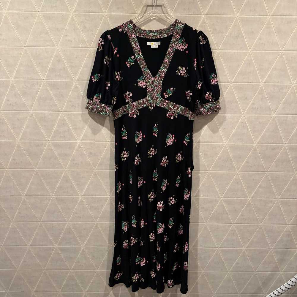 BODEN Eva Jersey Knit Midi Dress Floral 10 EUC - image 2