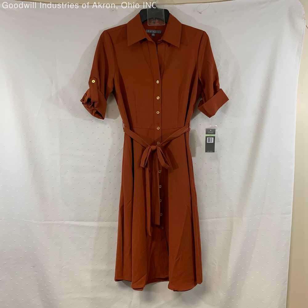 NWT Sharagano Burnt Sienna Women's Belted Shirt D… - image 1