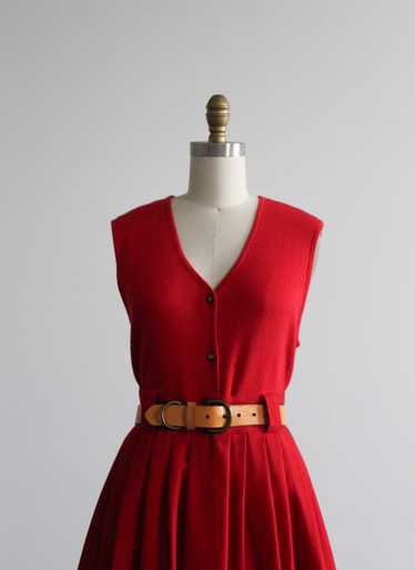 carmine button up vest - image 1