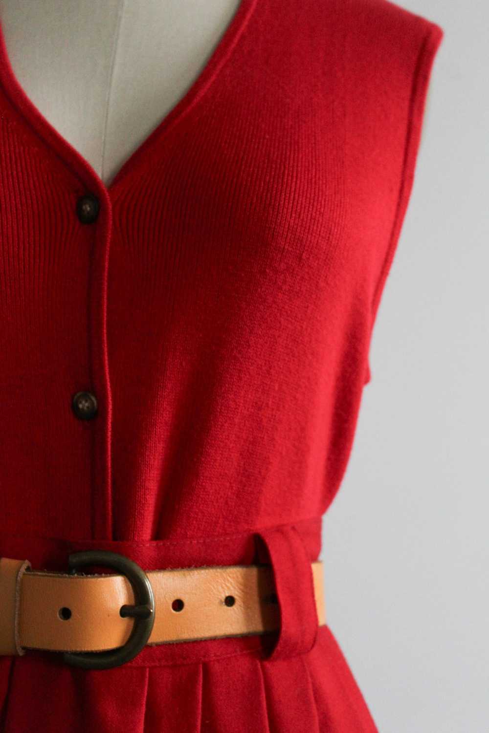 carmine button up vest - image 2