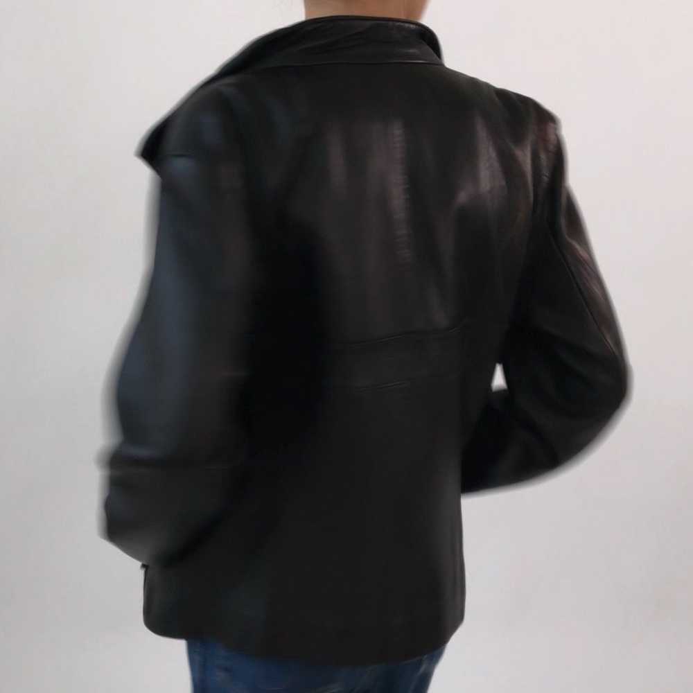 Vintage 1990'a Black Leather Jacket - image 2