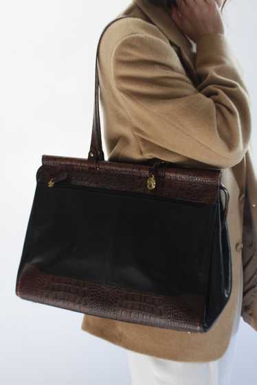 Vintage Two Toned Leather Tote