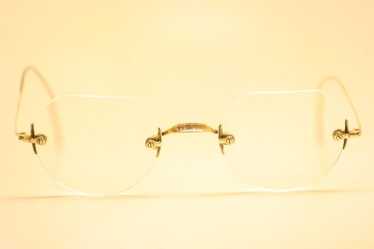 Antique Saddle Bridge Eyeglasses 40X36mm Rimless V