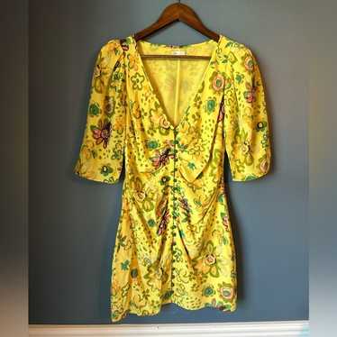 Aritzia Wilfred le fou yellow floral dress