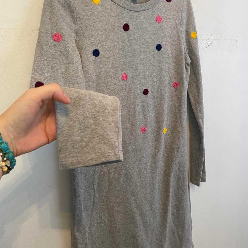 BODEN grey polka dot long sleeve cotton dress - image 4