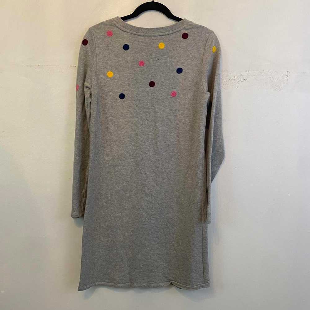 BODEN grey polka dot long sleeve cotton dress - image 8